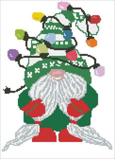 Christmas Gnomes Modern Cross Stitch Pattern - Embroidery