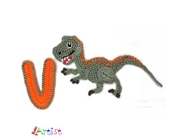 Crochet Animal Alphabet V Velociraptor