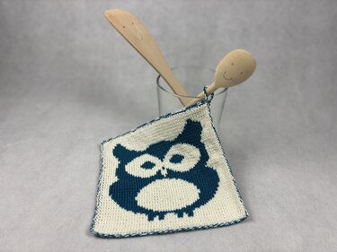 Potholder Economy Set Owl Family–Knitting Instructions