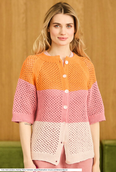 Jacke mit Lochmuster - Stricken