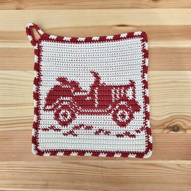 Häkelanleitung Topflappen "Oldtimer"