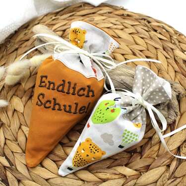 ITH Stickdatei zweifarbig Schultüte Zuckertüte aus Stoff Blankodatei - Sticken