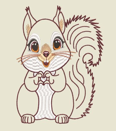 Stickdatei ITH Eichhörnchen Fritzi für Rahmen 16x26 cm, Maschinenstickdatei - Sticken