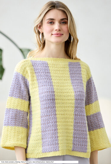 Quer gestrickter Pulli - Stricken
