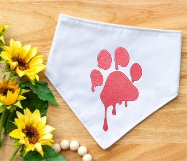 Stickdatei Hundepfote schmelzend in 6 Größen, Maschinenstickdatei - Sticken