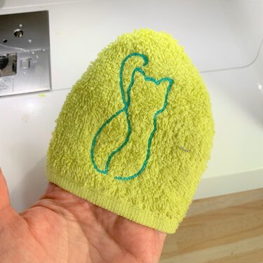 Katzen-Waschlappen M1 Stickdatei ITH 10x10 2025 Waschhandschuh Katze - Sticken