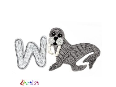 Crochet Animal Alphabet W Walrus