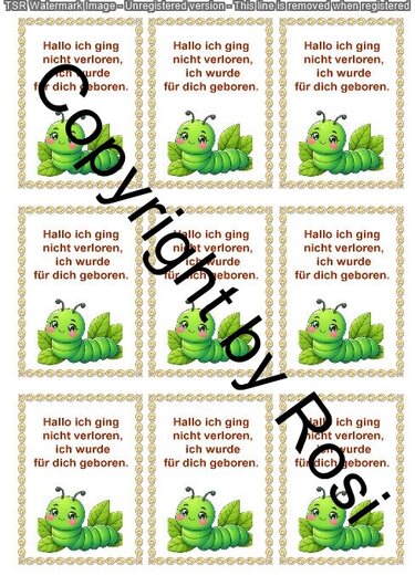 Sorgenwürmchen - Glückswürmchen - Sprüche - Kärtchen - Karte - Basteln