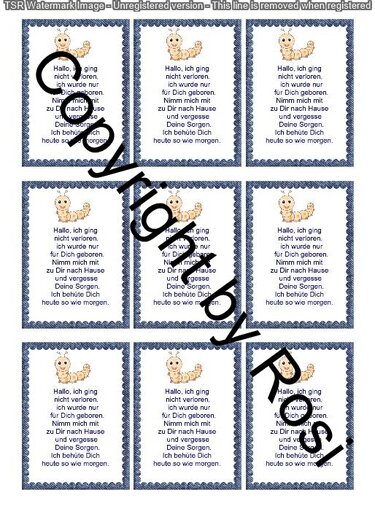 Sorgenwürmchen - Glückswürmchen - Sprüche - Kärtchen - Karte - Häkeln