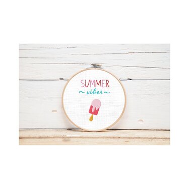 Stickdatei Summer Vibes 2 10x10 13x18 Applikation Sommer Schrift sticken So