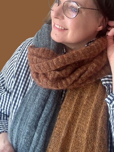 Strickanleitung Schal-Stola  "Licht und Schatten" 1 Anleitung- 4 Varianten