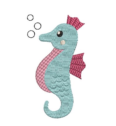 Stickdatei Seepferdchen doodle Applikation Vollstickdatei - Sticken