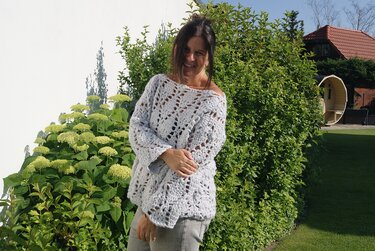 Häkel-Pulli CLOUD (Oversize S/M, L/XL) - Häkeln