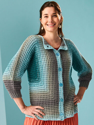 HEXAGONJACKE WAFFELMUSTER, gehäkelt - Bild 6