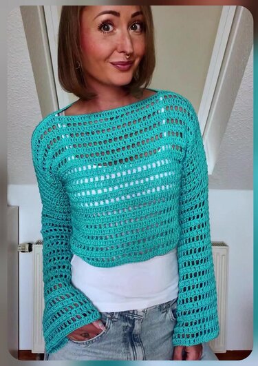 Pullover Strandliebe häkeln Häkelpullover