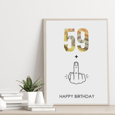 Poster GELDGESCHENK Geburtstag 60 Mittelfinger DOWNLOAD - Basteln