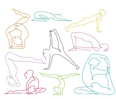 Stickdatei - Yoga Linie 2 - Sport Frau schlicht / einfach / schnell - Sticken