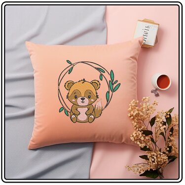 Waschbär IM Rahmen Stickdatei - Sticken