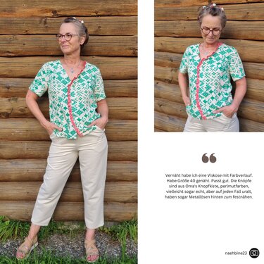 Daisy - Bluse mit Rüsche am Ausschnitt - Gr. 32-50 - Nähen