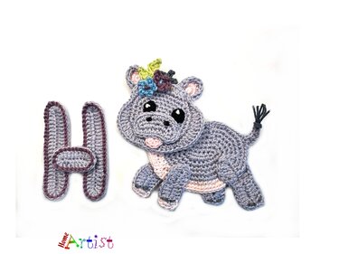 Crochet Animal Alphabet H Hippo