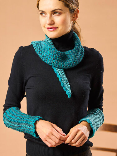 MINITUCH + STULPEN STERNCHENMUSTER, gestrickt - Bild 6