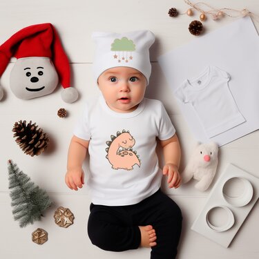 Stickdatei Dinoset 6 Applikation Regenbogen Dinoei Wolke - Sticken