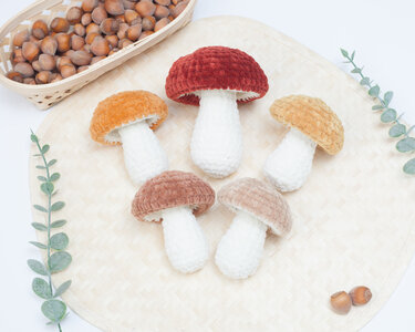 Crochet mushroom pattern, No sew, chunky mushroom crochet pattern. Big and