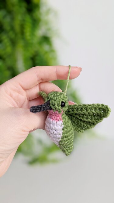 Hummingbird Crochet Pattern, Easy Crochet Amigurumi Bird Pattern