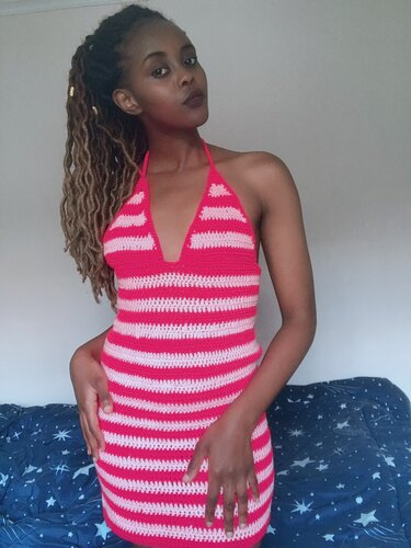 Pink Candy Crochet Dress