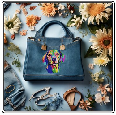 Bright DOG EIN Bunter HUND IM Aquarelle LOOK Stickdatei - Sticken