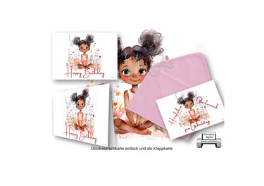 Geburtstagskarte, digitaler Sofortdownload, selbst ausdrucken - Basteln