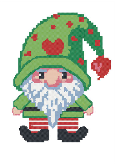 Christmas gnomes cross stitch, Christmas ornaments embroidery