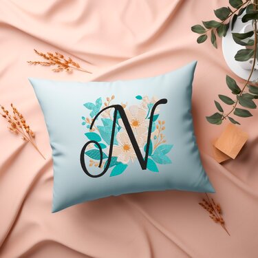 Blumen Initialen Alphabet A-Z mit Blumen - Sticken