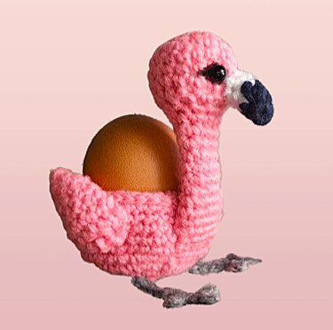 Easter egg cups Flamingo - Crochet