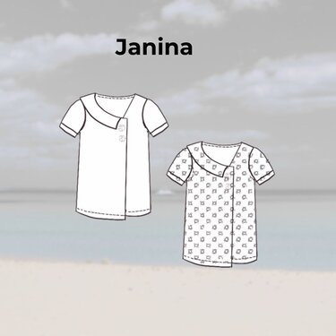 Schnittmuster Bluse Janina | kurzarm mit Kragen | Musselin - Nähen