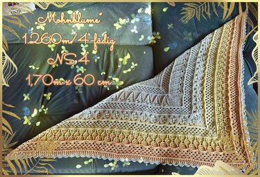 tiefes Dreieckstuch Mohnblume - Häkeln