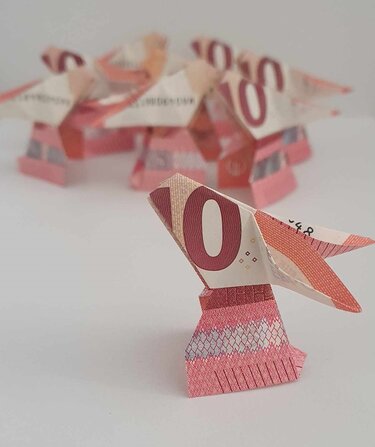 Origami Geldschein Osterhase (**) - Basteln