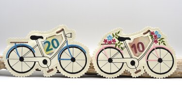 Stickdatei ITH Fahrrad Geldgeschenk Füllobjekt Wunscherfüller - Sticken