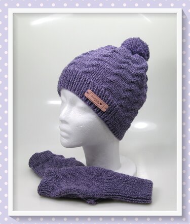 Strickanleitung Mütze und Handstulpen Violet - Bild 2