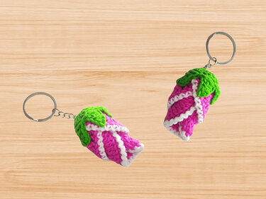 Crochet Tulip Flower Keychain pattern