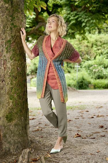 Cardigan mit Ajourmuster - Bild 4