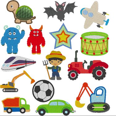 Stickdatei - Puschen Motive für Jungen - Boys - Sticken