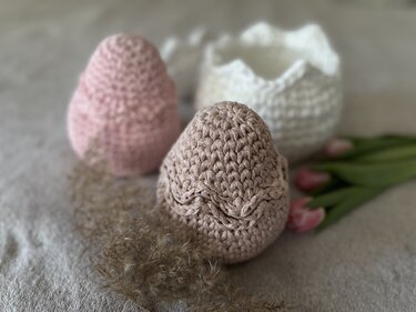 Crochet pattern Easter Egg basket PDF digital and video tutorial