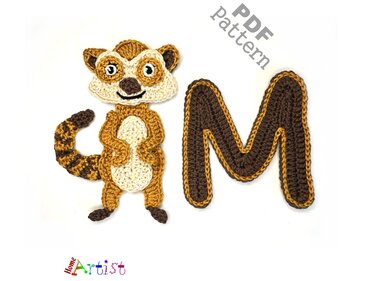 Crochet Animal Alphabet M Meerkat