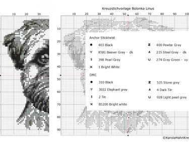 Kreuzstichvorlage Bolonka Linus als PDF/PNG, sticke deinen Lieblingshund - Sticken