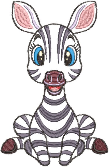 Stickdatei ITH Zebra Sophie für Rahmen 20x30 cm, Maschinenstickdatei - Sticken