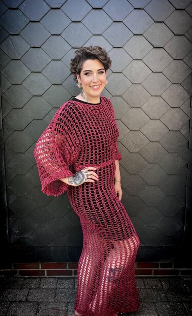 1-BOBBEL-KLEID "ROSES AND FUN" - Häkeln