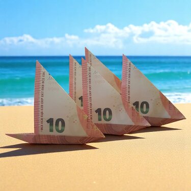 Origami Geldschein Segelschiff (*) - Basteln