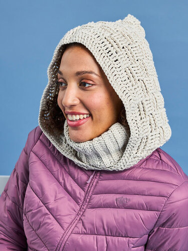 KAPUZENKRAGEN IM KORBMUSTER, gehäkelt - Häkeln