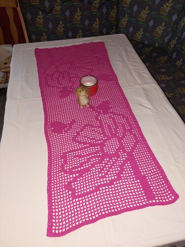 Anleitung Tischläufer Blumen häkeln